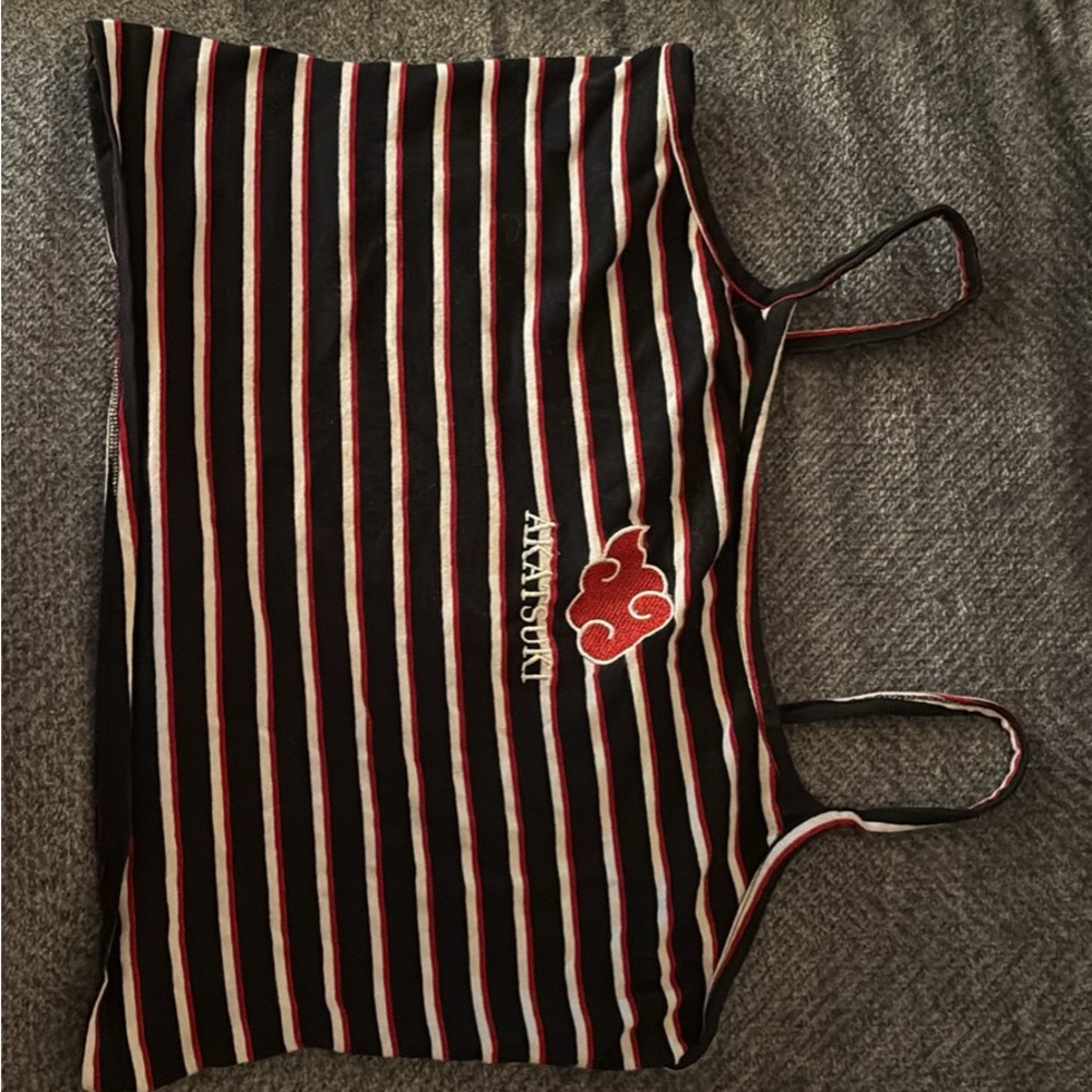 Hot Topic Akatsuki Striped Crop Top